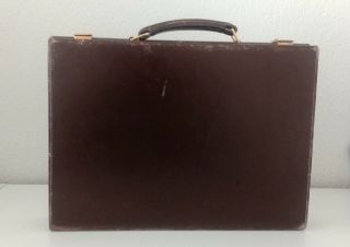 Hermes Auth.  Brown Leather Vanity Case Toiletry Bag Suitcase Gold Travel 1950 3