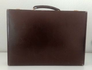 Hermes Auth.  Brown Leather Vanity Case Toiletry Bag Suitcase Gold Travel 1950 4