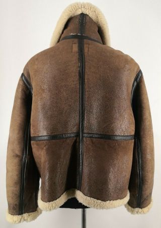 Schott Men ' s B3 RAF Sheepskin Jacket Shearling Leather True Vintage 80s Size 50 4