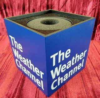 Vintage The Weather Channel Television Tv Mic Microphone Cube Flag