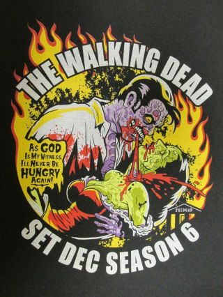The Walking Dead Season 6 Tv Set Dec Film Crew Large Movie Promo Shirt Rare