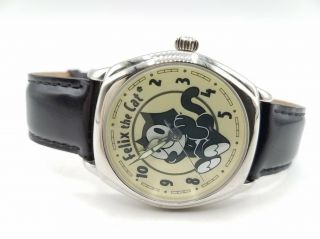 Vintage Felix The Cat Fossil Limited Edition Leather Watch & Runs Jm577