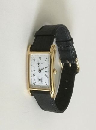 Bulova Wristwatch With Black Leather Band
