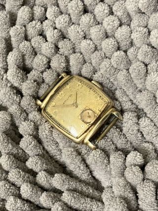 Old Wristwatch Hamilton Norman 19 Jewels Cal 982 14 K Gold Filled Fancy Lugs