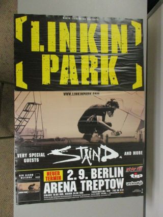 German Rock Roll Concert Poster Linkin Park With Very Special Guest Staind