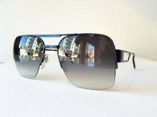 Nos 1980s Vintage Neostyle Nautic 5 Blue Aviator Sunglasses (germany)