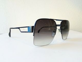 NOS 1980s Vintage Neostyle Nautic 5 Blue Aviator Sunglasses (Germany) 6