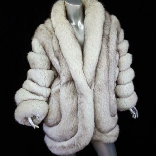 Revillon Saks Fifth Avenue Xl Vintage Real Blonde Off White Fox Fur Coat