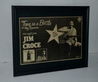 Jim Croce 1973 Time In A Bottle Single No 1 Life And Times Lp Framed Promo Ad