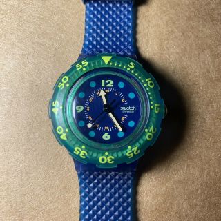 Swatch Scuba 200 Blue Moon Sdn100 Quartz Watch 1990 1991 - Vintage Unisex