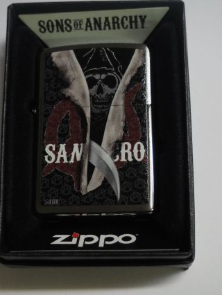 Rare Limited Edition Sons Of Anarchy Samcrow Skull Knife Zippo Lighter