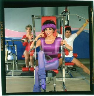 Joan Collins Dynasty Tv Actress Workout Harry Langdon Transparency W/rights H63