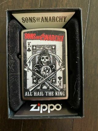 Rare Limited Edition Sons Of Anarchy Samcrow All Hail The King Zippo Lighter