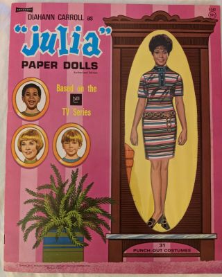 Vintage 1968 Diahann Carroll As Julia Paper Dolls Nbc Tv Series