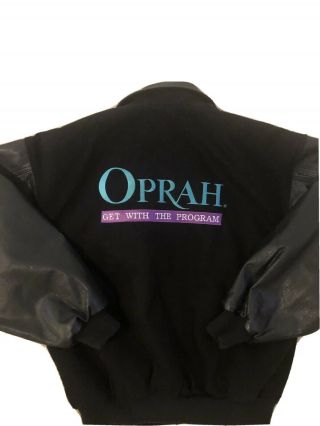 Vintage Oprah Winfrey Show Crew Letterman Varsity Jacket Tv Get With The Program