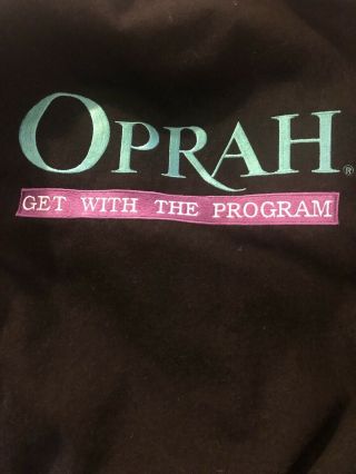 Vintage Oprah Winfrey Show Crew Letterman Varsity Jacket TV GET WITH THE PROGRAM 2
