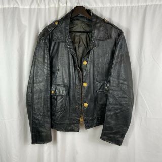 Vintage 1950s Chicago Police Leather Motorcycle Jacket