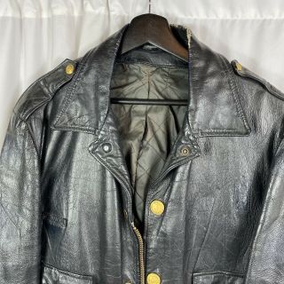 Vintage 1950s Chicago Police Leather Motorcycle Jacket 2