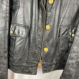 Vintage 1950s Chicago Police Leather Motorcycle Jacket 3