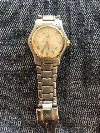 Ladies Ebel Classic Wave Thin Stainless 18k Mo