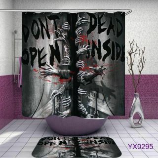 Walking Dead Don’t Open Dead Inside Grey Cloth 3d Printed Shower Curtain