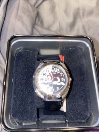 Felix The Cat Fossil Limited Edition Watch Black White Leather Rare Gift