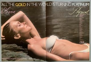 Olivia Newton - John Vintage 1982 Poster Advert Physical Gold Turning Platinum