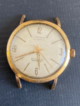 Vintage Chronor 41 Jewels Gold Filled Mens Watch
