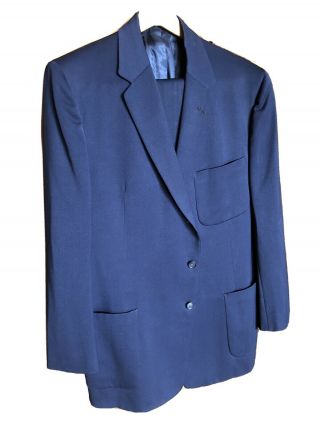 1950’s Men’s Botany 500 Blue Gabardine Suit Size 42