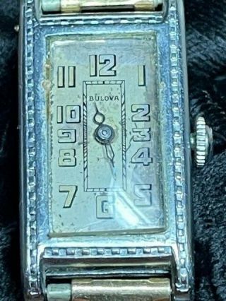 Vintage Ladies Bulova Rectangle 15 Jewel Watch 1928 - 1938 Or 1925