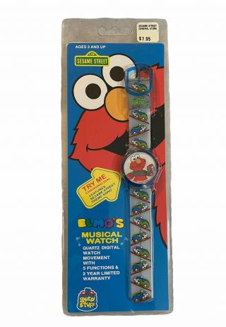 Vintage 1995 Sesame Street Elmo Musical Digital Quartz Wrist Watch