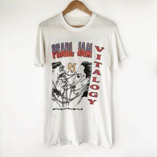 1995 Pearl Jam Vitalogy Vintage Tour Band Grunge Rock Shirt 90s 1990s Distressed
