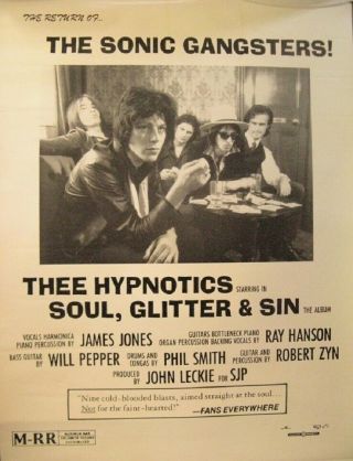 Thee Hypnotics Soul Glitter & Sin Vintage Limited Edition Poster