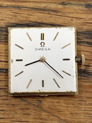 Vintage Omega 14k Gold 27mm Square 17j Mechanical Wind Wrist Watch Cal 620 5