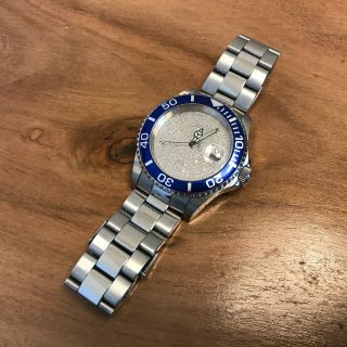 Invicta Pro Diver 43 Pave Diamond Swiss Quartz Blue Bezel Limited Watch 5039