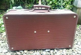 Alter Koffer Reisekoffer Aufbewahrung Kunstleder Krokooptik Old Suit Case Trunk