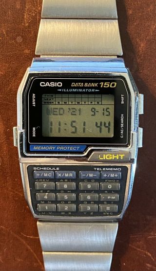 Vintage Casio Dbc - 1500 Digital Calculator 150 Databank Watch Model 1477