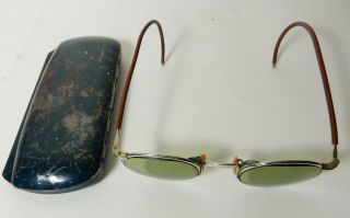 Vintage B&l Bausch Lomb Ful - Vue 23 Tinted Safety Glasses With Metal Case