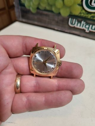1970s Vintage Mens Watch Omnia De Luxe Large Case Swiss Made Mechanical Watch