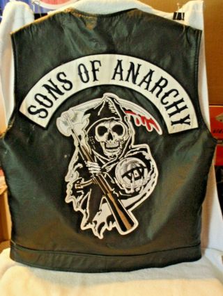 Official Licensed Apparel Sons Of Anarchy Faux Leather Vest,  Size Large