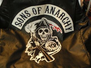 Official Licensed Apparel Sons of Anarchy Faux Leather Vest,  Size Large 3