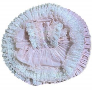 Martha’s Miniatures Frilly Pageant Lace Ruffle Girls Dress 5 Full Circle Prairie