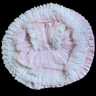 Martha’s Miniatures frilly pageant lace ruffle girls dress 5 full circle prairie 2