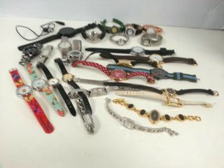 Mixed Bundle Of 34 Watches Wristwatches Various Makes Spares And Repairs Models