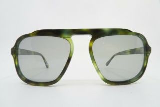 Vintage 70s Polaroid Sunglasses Mottled Green Acetate Mod 7402 Made In France