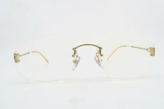 Vintage gold filled Henry Jullien eyeglasses frames rimless made in France 2
