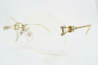 Vintage gold filled Henry Jullien eyeglasses frames rimless made in France 3
