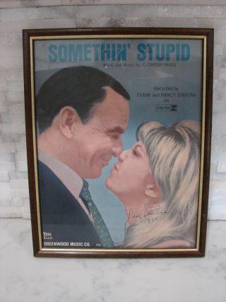 Nancy Sinatra " Somethin Stupid " Sheet Music,  Signed & Dated 1995