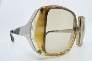 Vintage 70s Sunglasses Steel Arms Brown Glass Lenses Made In Germany