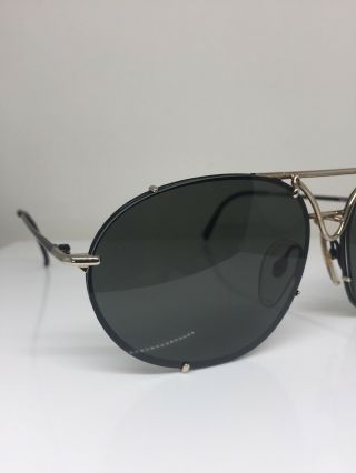 Vintage Porsche Design Aviator Sunglasses Carrera M.  5648 C.  91 Black & Gold 5